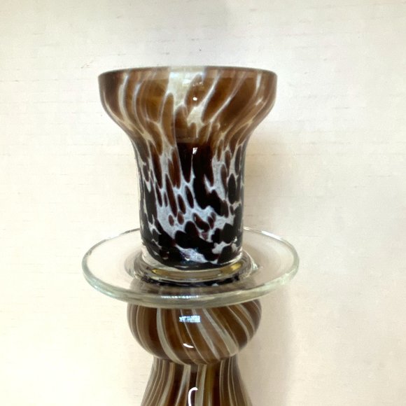 Tall Leopard-like Glass Candle Holder - Picture 3 of 8